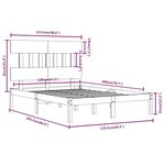 vidaXL Cadre de lit sans matelas blanc 120x200 cm bois massif