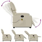 vidaXL Fauteuil inclinable de massage Crème Similicuir