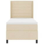 vidaXL Lit à ressorts avec matelas Crème 200 x 100 cm tissu
