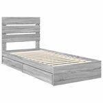 vidaXL Lit de Rangement Gris Sonoma 90 x 200 cm Bois d'ingénierie