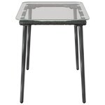 vidaXL Table de Jardin Noir 80 x 40 x 45 cm Poly rotin