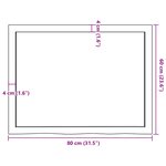 vidaXL Étagère murale 80x60x(2-4) cm bois de chêne massif non traité