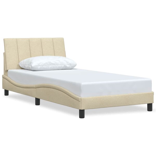vidaXL Cadre de lit sans matelas Hanko crème 100x200 cm tissu