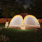 vidaXL Tente de réception LED et 4 parois 3 6x3 6x2 3 m Gris et orange
