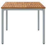 Table de jardin vidaXL 150x90x75 cm en bois d'acacia massif et métal