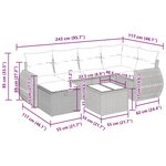 vidaXL Salon de jardin avec coussins 7 Pièces beige résine tressée