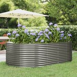 vidaXL Lit surélevé de jardin Gris 212x140x68cm Acier galvanisé