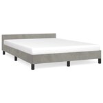 vidaXL Cadre de lit sans matelas gris clair 140x190 cm velours