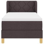 vidaXL Lit à ressorts avec matelas Marron foncé 80 x 200 cm tissu