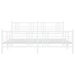vidaXL Cadre de lit métal avec tête de lit/pied de lit blanc 200x200cm