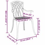 vidaXL Chaise de jardin 2 Pièces Bronze 55 x 56 5 x 91cm Aluminium