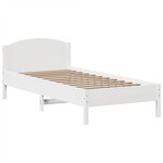 vidaXL Lit bibliothèque sans matelas blanc 90x200cm bois de pin massif