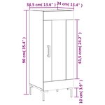 vidaXL Buffet Gris béton 34 5x34x90 cm Bois d'ingénierie