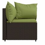 vidaXL Canapés d'angle de jardin et coussins2Pièces marron résine tressée