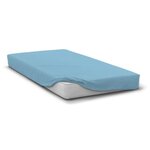 Drap housse microfibre 82 g - 180 x 200 cm - Bonnet 30 cm - Bleu ciel