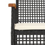 vidaXL Ensemble à manger de jardin avec coussins 3 Pièces Noir