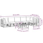 vidaXL Ensemble de canapé de jardin avec coussin 7 Pièces Noir Aluminium
