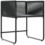 vidaXL Chaises de Jardin avec Coussins 4 Pièces Noir Rattan Poly