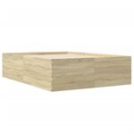 vidaXL Cadre de lit chêne sonoma 135x190 cm bois d'ingénierie