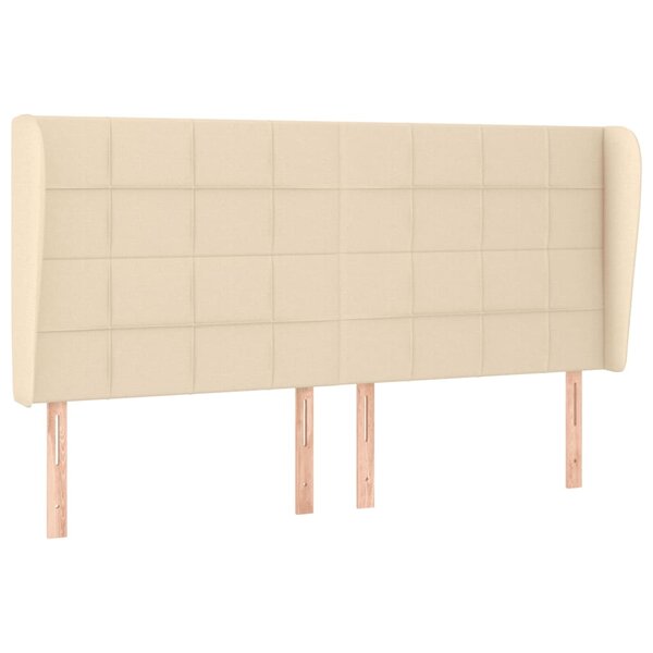 vidaXL Tête de lit avec oreilles Crème 183x23x118/128 cm Tissu