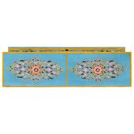 vidaXL Meuble TV bleu 110x30x40 cm bois massif de manguier