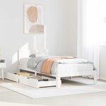 vidaXL Cadre de lit avec tiroirs sans matelas blanc 75x190 cm