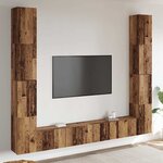 vidaXL Meubles TV muraux 6 Pièces vieux bois bois d'ingénierie