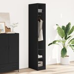 vidaXL Garde-robe noir 30x50x200 cm bois d'ingénierie
