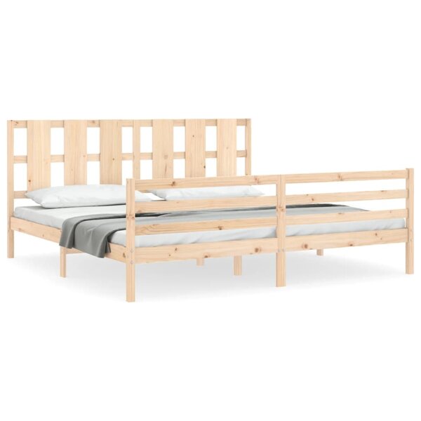 vidaXL Cadre de lit avec tête de lit 200x200 cm bois massif