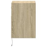 vidaXL Tables de chevet murales avec lumières LED 2 Pièces chêne sonoma