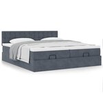 VidaXL Cadre de lit ottoman avec matelas gris foncé 160x200cm velours