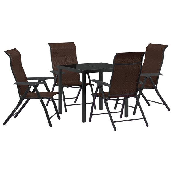 vidaXL Ensemble de jardin de 5 pièces Marron Poly Rattan