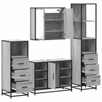 vidaXL Ensemble de meubles de salle de bain 4 Pièces sonoma gris