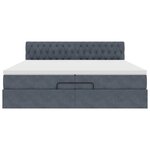 vidaXL Cadre de lit ottoman avec matelas gris foncé 200x200 cm velours