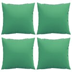 vidaXL Coussins de canapé lot de 4 vert 40x40 cm tissu