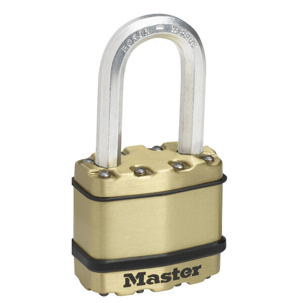 Cadenas Haute Sécurité A Clé Acier Laminé + Finition Laiton Extérieur Anse M