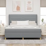 Lit Box Spring avec Matelas Gris Clair 180x200 cm Tissu