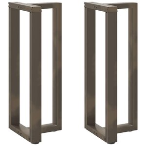 vidaXL Pieds de table de bar en forme de T  2 pièces  noir  40 x 35 x (100-101) cm  acier