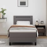 vidaXL Lit à ressorts avec matelas Gris 90 x 200 cm Simili cuir