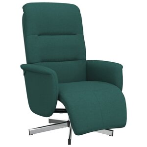 vidaXL Fauteuil inclinable avec repose-pieds vert foncé tissu