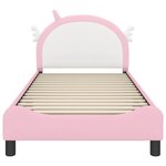 vidaXL Cadre de lit pour enfants avec tête de lit Rose 90 x 200 cm PU