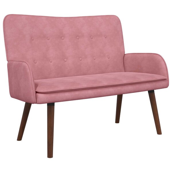 vidaXL Sofa 2 places Rose 115 x 61 x 87 cm Velours (V)