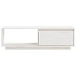 vidaXL Meuble TV Blanc 110x30x33 5 cm Bois de pin massif
