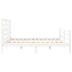 vidaXL Cadre de lit sans matelas blanc bois massif