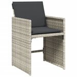 vidaXL Ensemble à manger de jardin 11Pièces avec coussins gris poly rotin