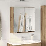 vidaXL Armoire à miroir de salle de bain chêne artisanal 64x20x66 5 cm