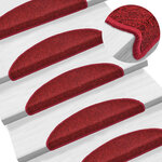vidaXL Tapis d'escalier 10 pièces 56 x 17 x 3 cm Rouge Demi-rond