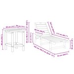 Ensemble de salon de jardin en 3 pièces vidaXL - Noir HDPE