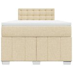 vidaXL Sommier à lattes de lit avec matelas Crème 120x200 cm Tissu