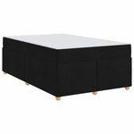 vidaXL Cadre de lit avec matelas Noir 120 x 190 cm tissu